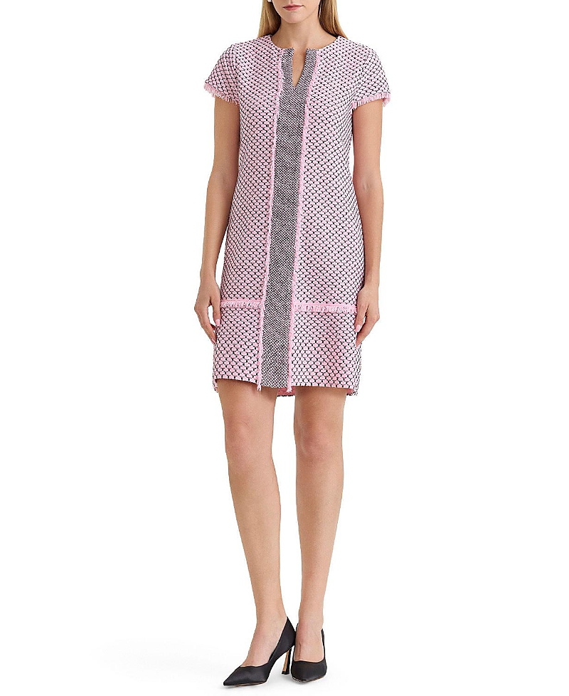 Ming Wang Shell Stitch Knit Sheath Dress