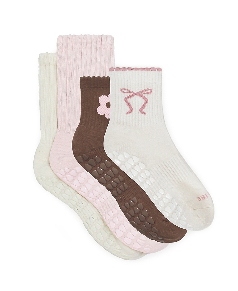 Fraise Ballerine Set Grip Socks, Set of 4