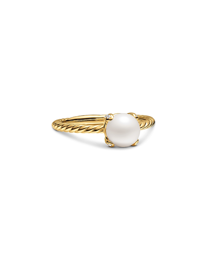 Pearl Classics Ring in 18K Yellow Gold with Diamonds, 2mm