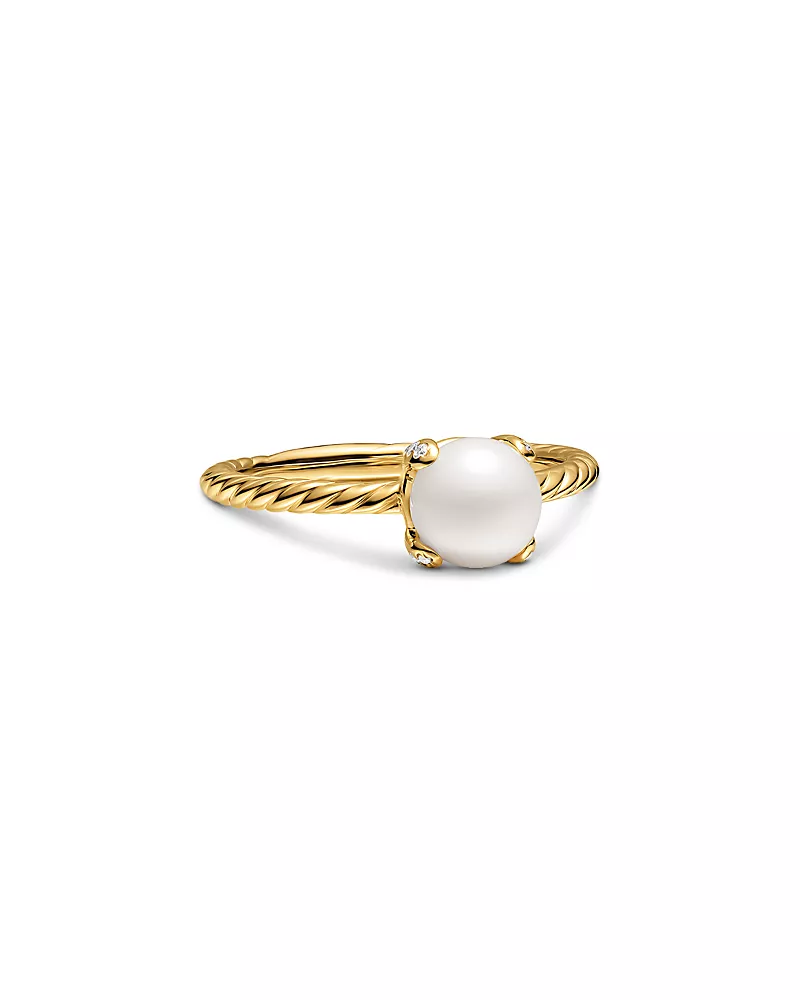 Pearl Classics Ring in 18K Yellow Gold with Diamonds, 2mm