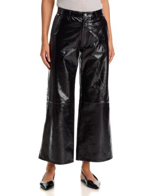 The Patent Leather High Rise Swing Jeans in Black