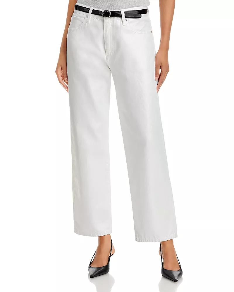 Frame The Coated Hanger Straight Jeans in Pearl