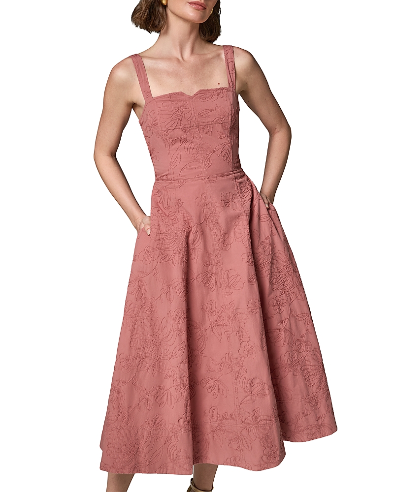 Donna Karan Embroidered Midi Dress