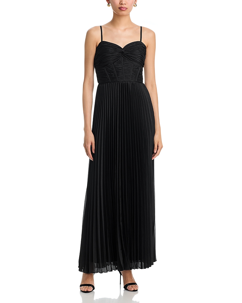 Aqua Orzna Pleated Gown - Exclusive