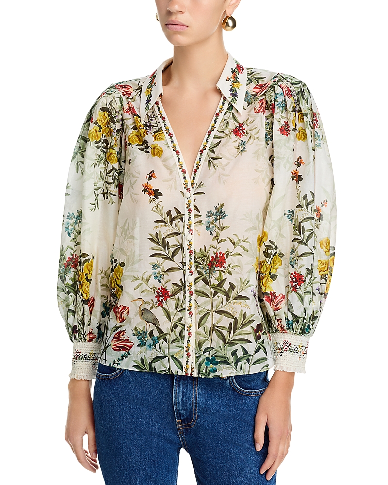 Alice and Olivia Charis Long Sleeve Button Down Blouse