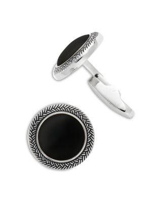 Men's Round with Braided Border Cufflinks