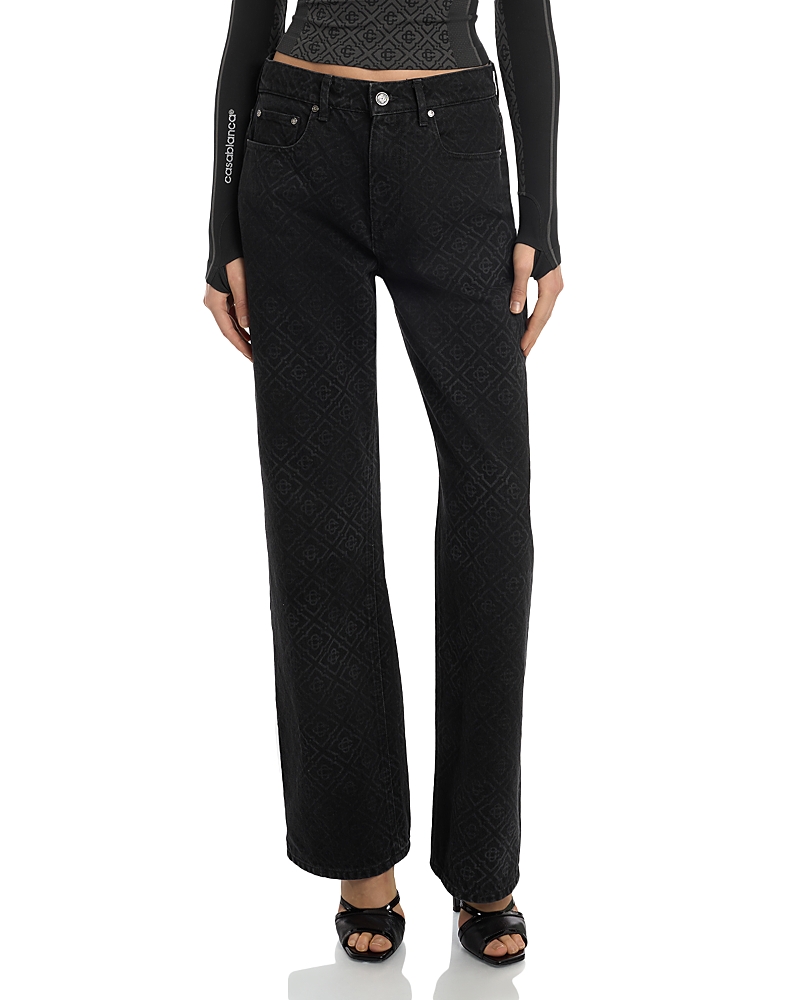 Casablanca Monogram Baggy Jeans in Black
