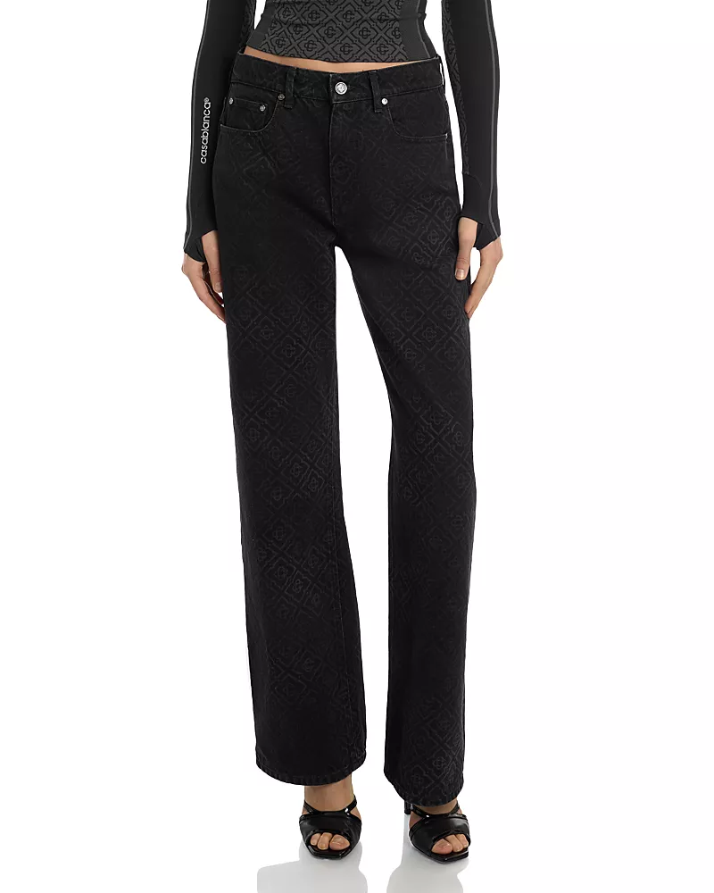 Casablanca Monogram Baggy Jeans in Black