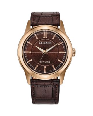 Rolan Leather Strap Watch, 41mm