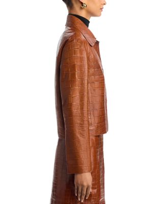 Emy Embossed Leather Jacket - thumbnail 5