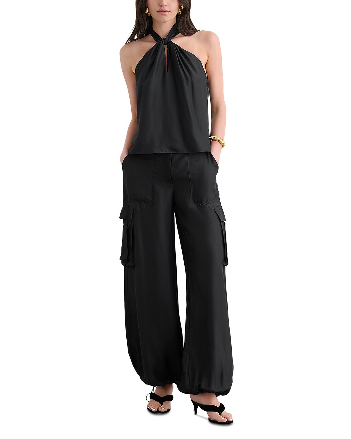 Toccin James Mid Rise Wide Leg Cargo Pants