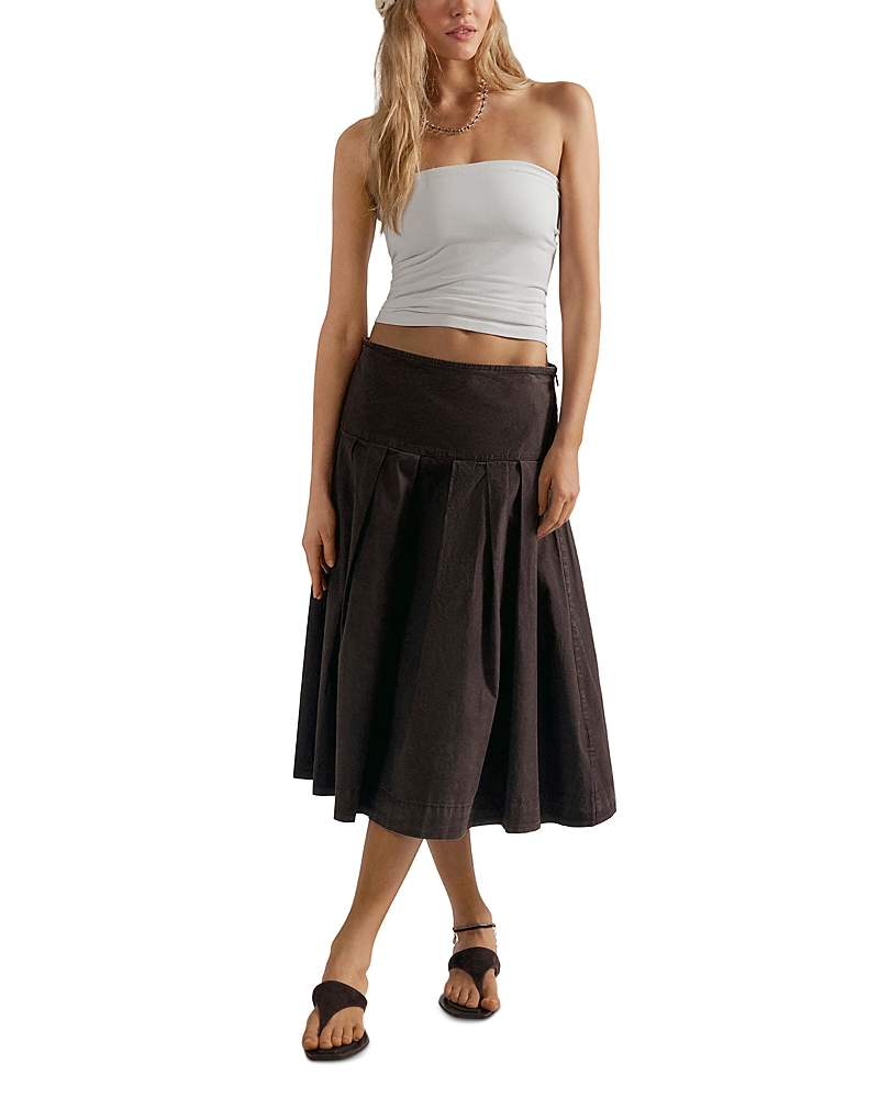 Free People Skipper Pleated Chino Skirt