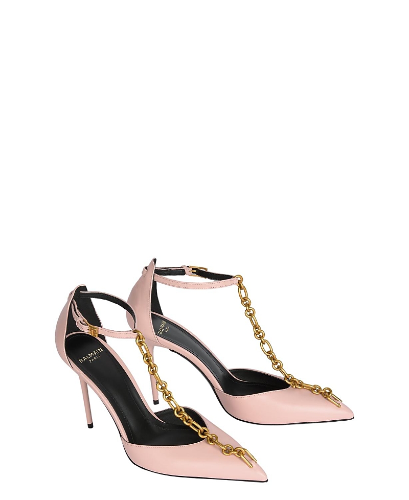 Balmain Women's Sync Leather Stilettos with Pointed Toe Pumps