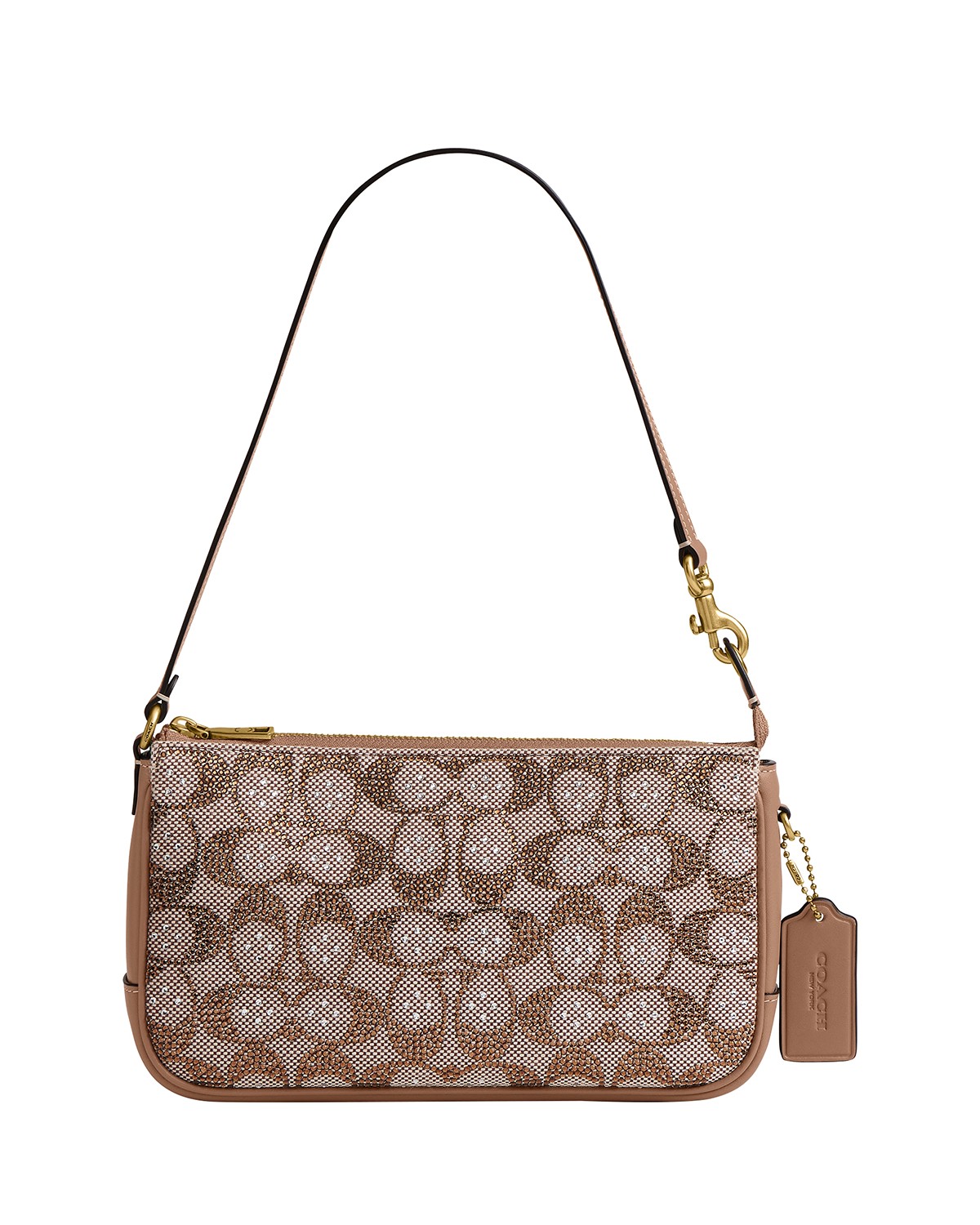 Coach Plaza Mini Crystal Signature Jacquard Shoulder Bag