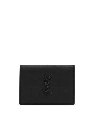  Cassandre Card Case in Crocodile-Embossed Leather