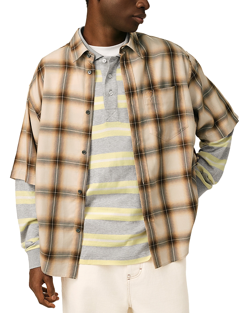 Ami Boxy Plaid Shirt