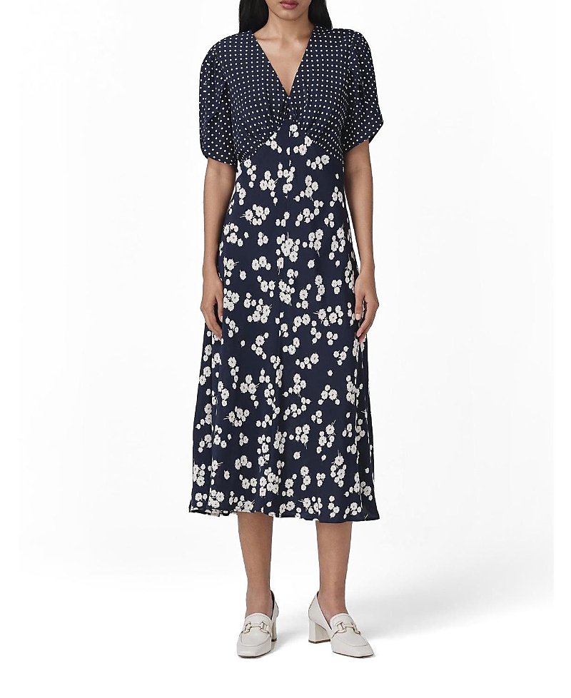 Ghost London Lulu V-Neck Midi Dress