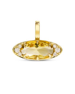 By Pariah 14K Yellow Gold Ellipse Smokey Quartz & Diamond Pendant