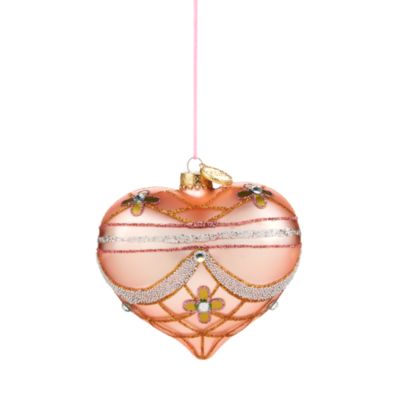 Glass Jeweled Heart Ornament - Exclusive