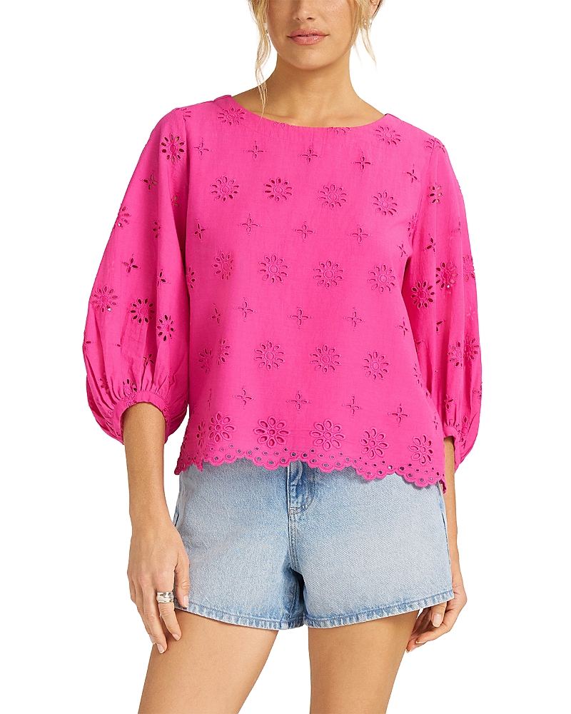 Matty M Kashira Eyelet Puff Sleeve Top