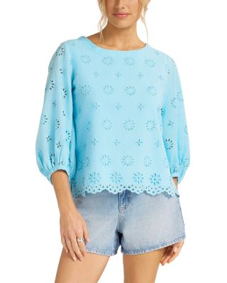 Matty M Kashira Eyelet Puff Sleeve Top