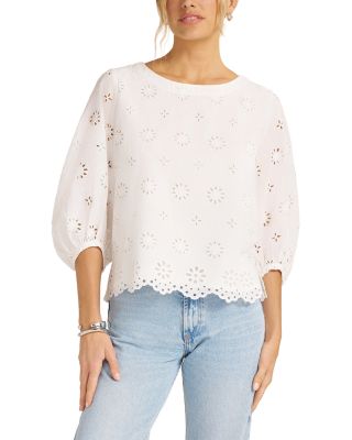 Matty M Kashira Eyelet Puff Sleeve Top