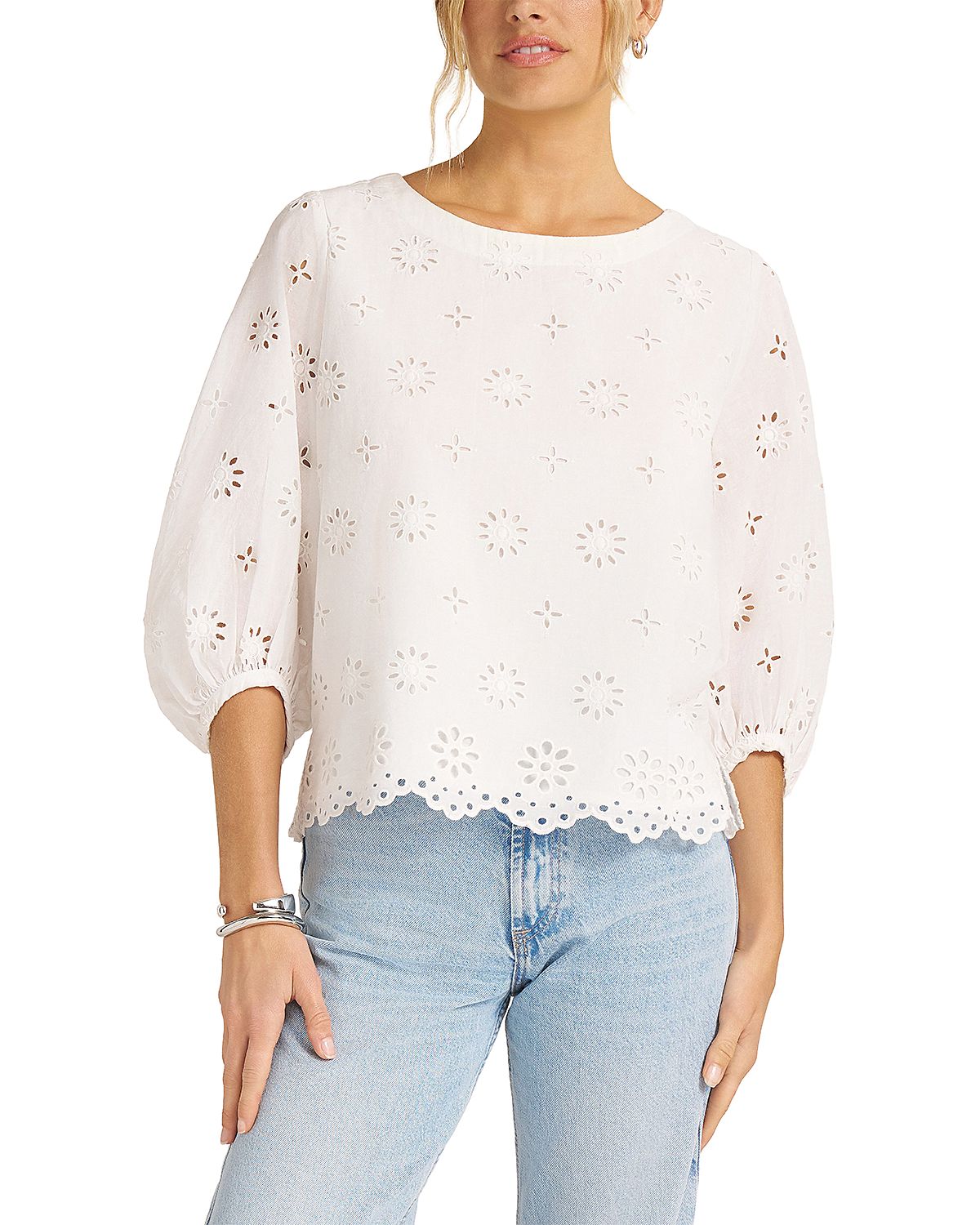 Matty M Kashira Eyelet Puff Sleeve Top