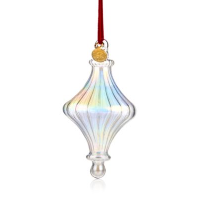 Glass Iridescent Finial Ornament