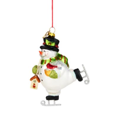 Ice Skating Snowman Ornament