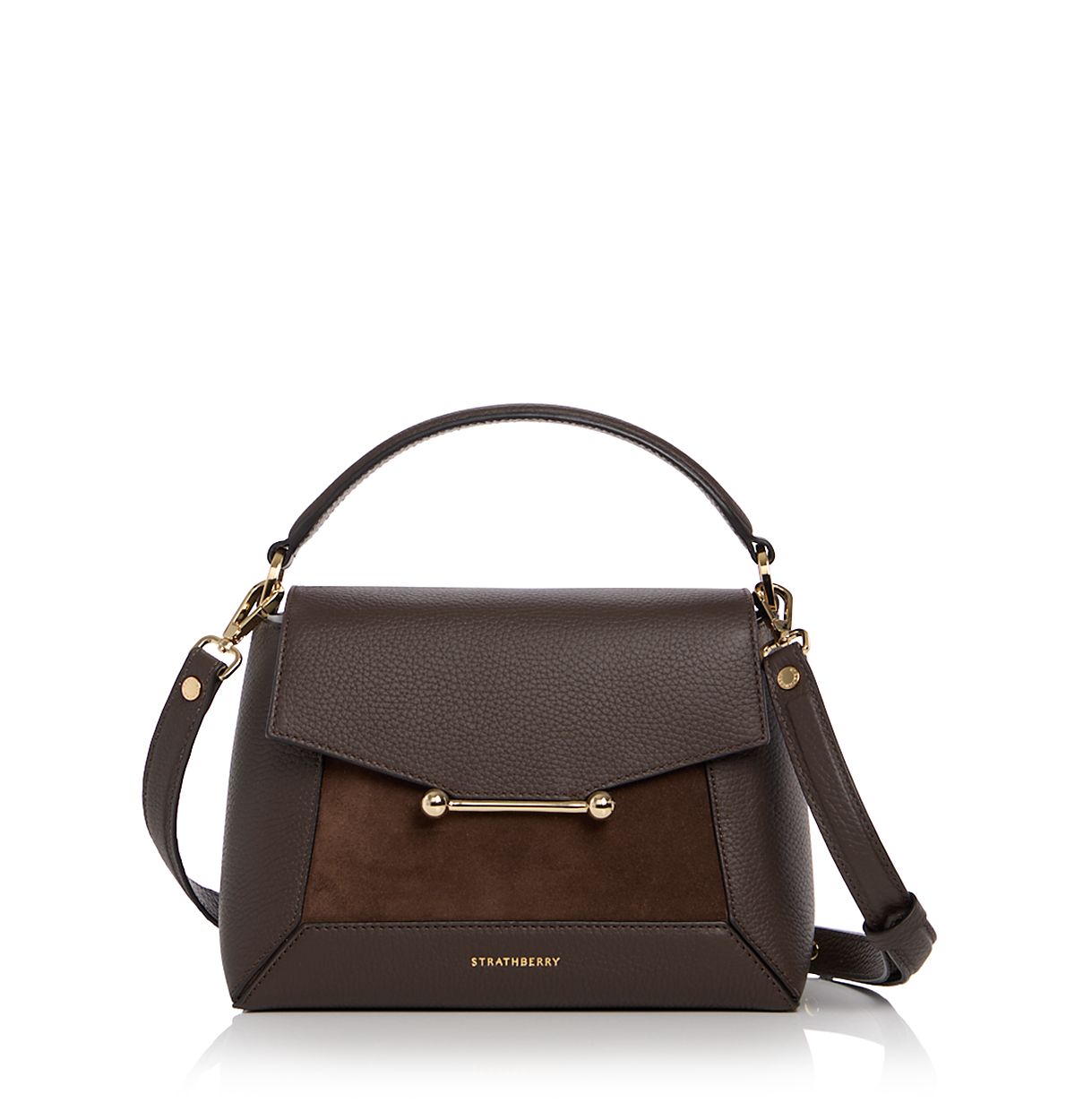 Strathberry Mosaic Leather & Suede Shoulder Bag