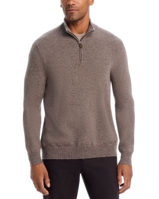 Mushroom Cashmere Quarter-Zip Sweater - Exclusive