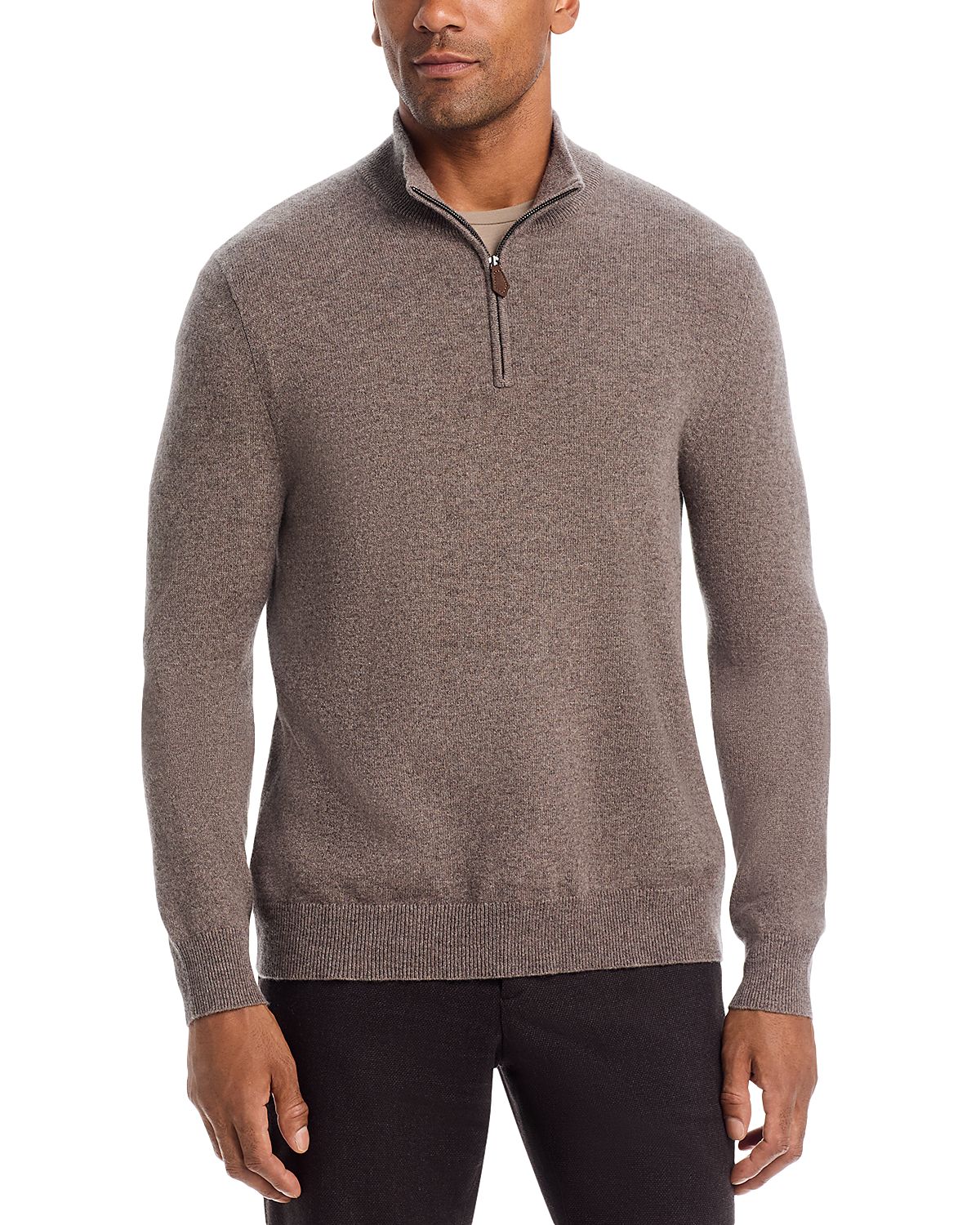 The Men's Store at Bloomingdale's Black Twist Cashmere Quarter Zip Sweater - Exclusive