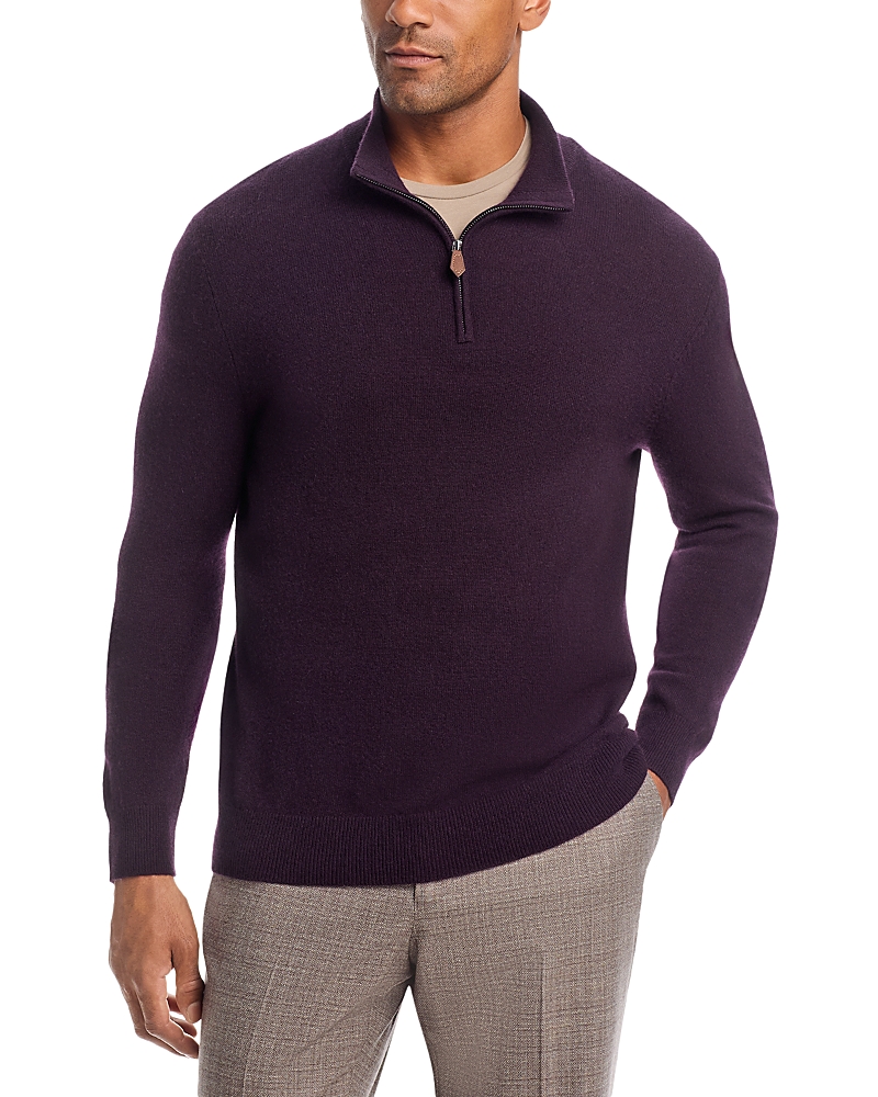 The Men's Store at Bloomingdale's Raisin Cashmere Half-Zip Sweater - Exclusive