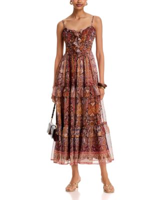 Paisley Border Midi Dress - Exclusive - thumbnail 2