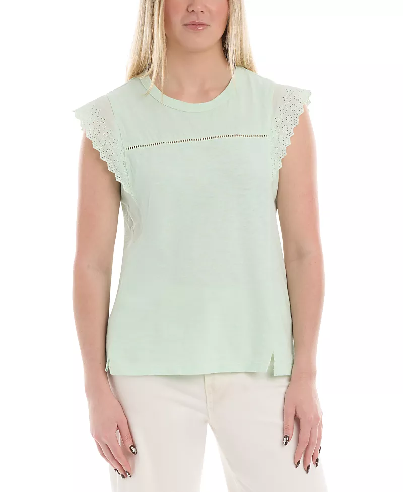 Wilt Clothing Eyelet Cap Sleeve Tee