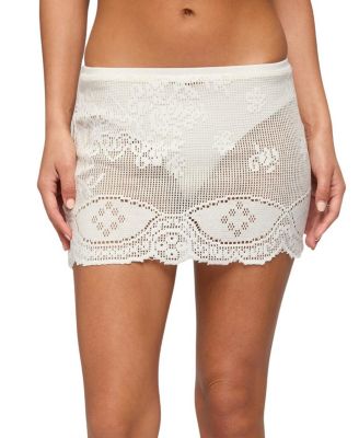  Rusa Sheer Crochet Mini Skirt