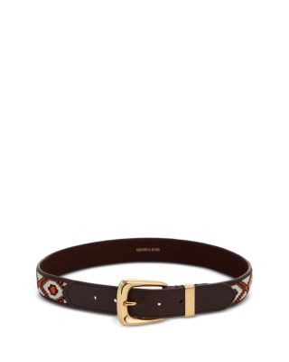 Women's Beaded Arch Leather Belt