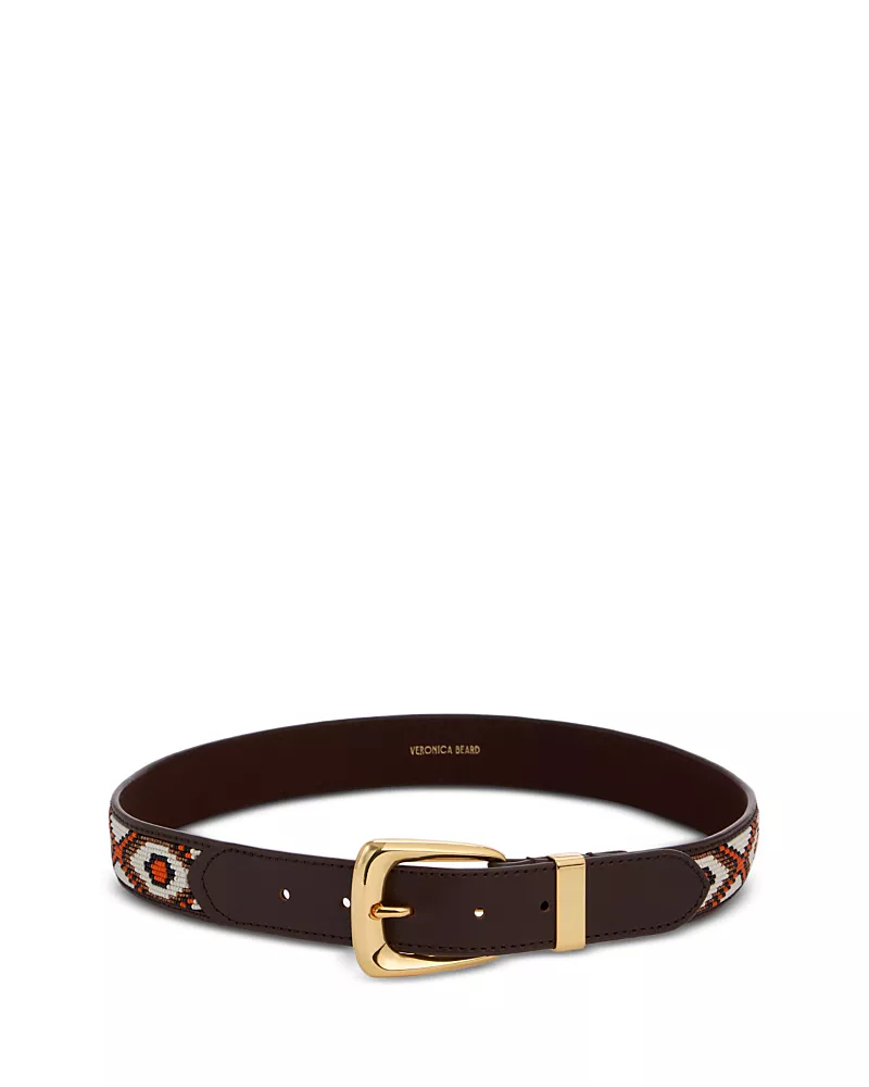 Veronica Beard Women's Beaded Arch Leather Belt