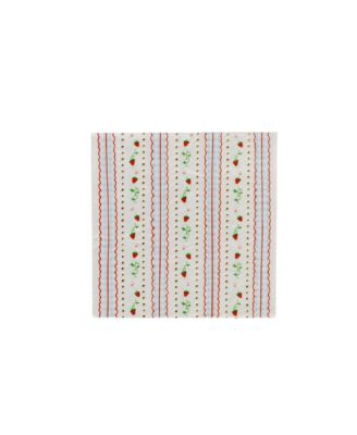  Strawberry Picnic Gingham Print Petite Napkins, Set of 16