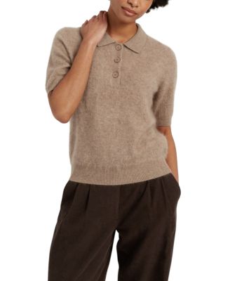  Women's Brushed Cashmere Polo Tee
