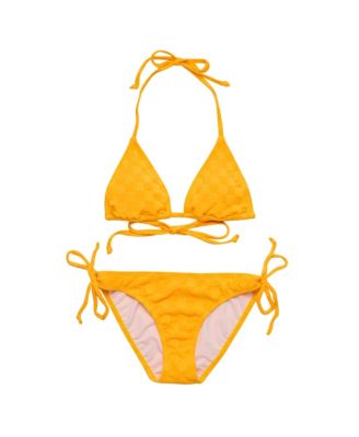 Girls' Check Me Out Marigold Triangle Bikini - Big Kid