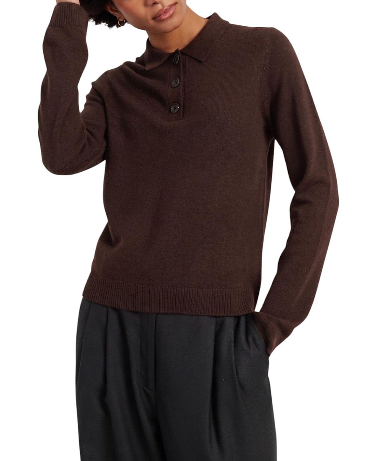 Chinti & Parker Women's Wool Cashmere Polo Sweater