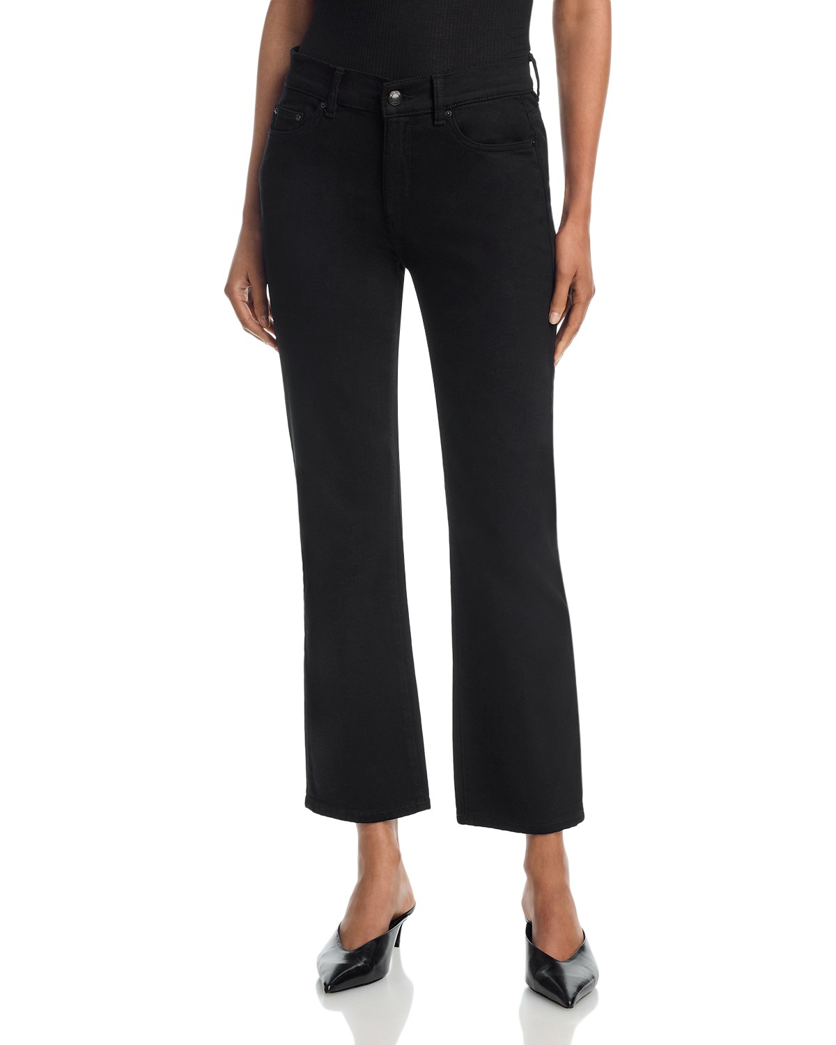 Mara Straight Mid Rise Instasculpt™ Ankle Jeans in Black
