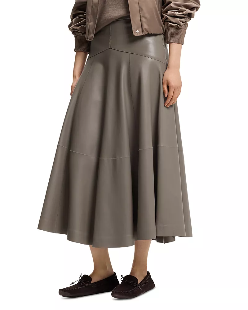 Hugo Boss Sesola Leather Skirt