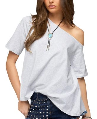 Miah Off Shoulder Shredded Back Top