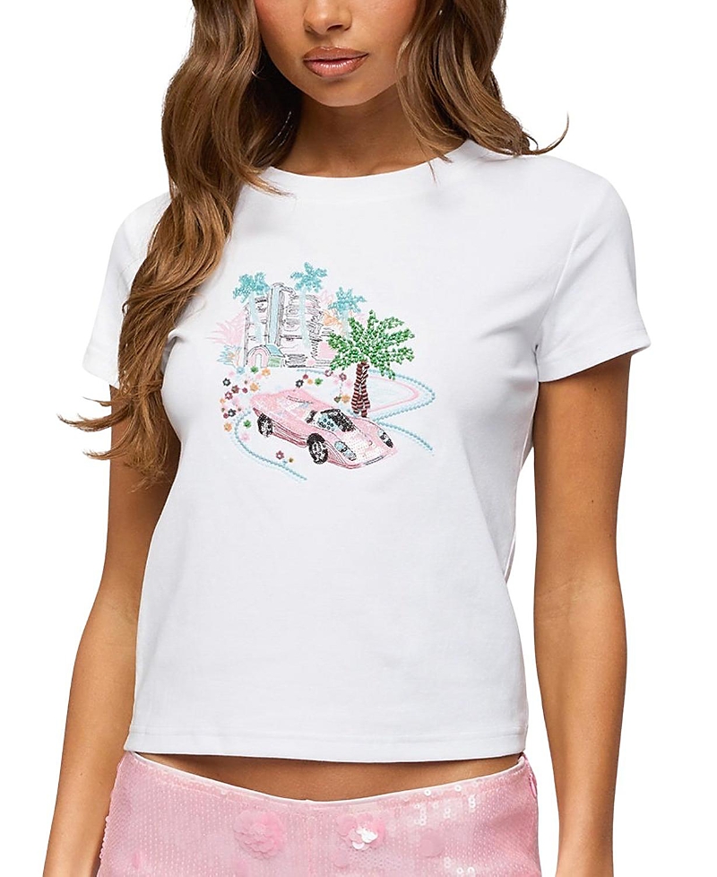 Edikted City Angel Beaded Baby T Shirt