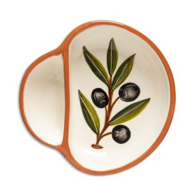 Alentejo Terracotta Hand-Painted Olive Dish