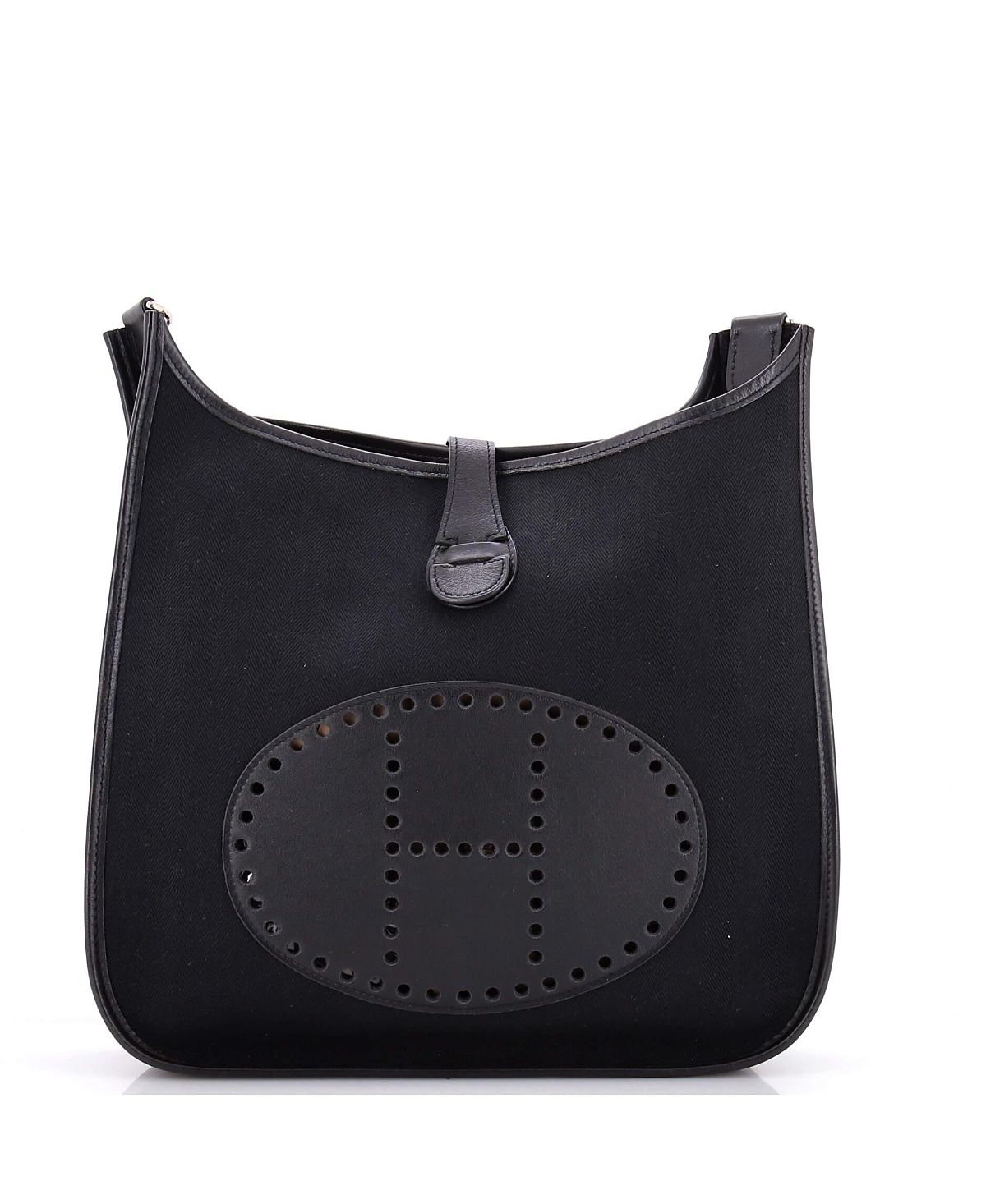 Pre-Owned HERMES Gm Evelyne Bag Gen I Toile and Leather