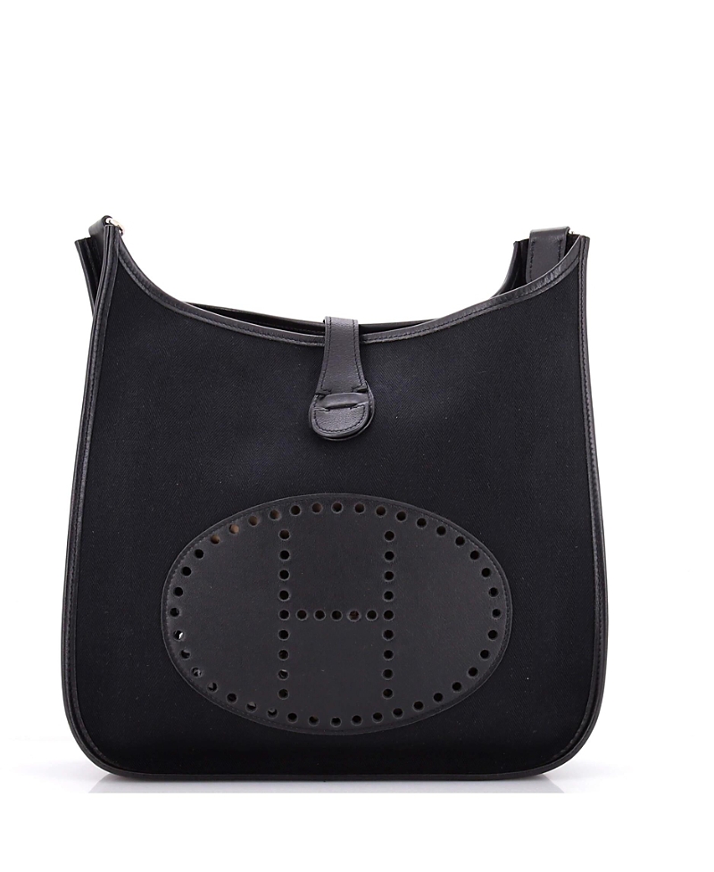 Pre-Owned HERMES Gm Evelyne Bag Gen I Toile and Leather