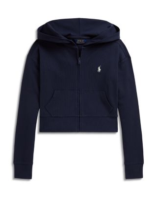Girls' Ribbed Boxy Full Zip Hoodie - Big Kid